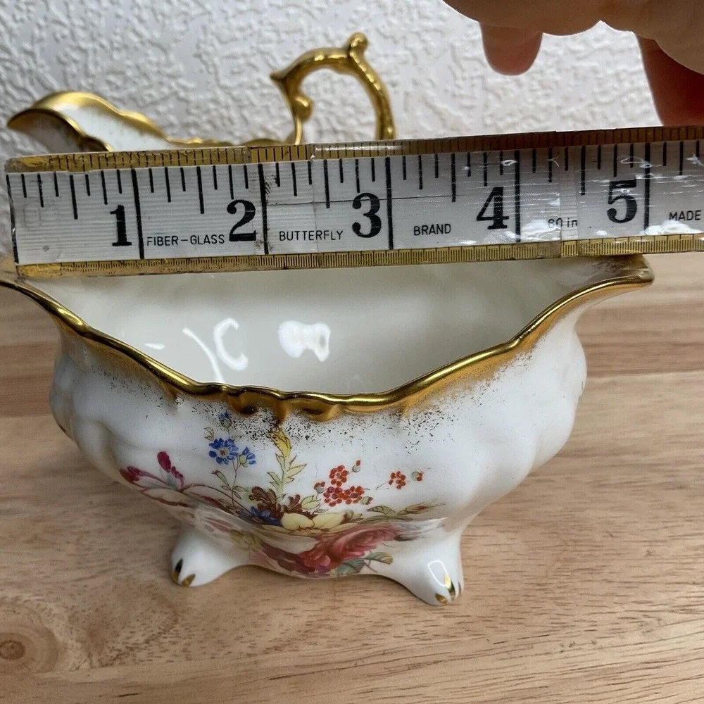 VTG Hammersley Lady Patricia Gold Signed FHoward Creamer Milk Jug Sugar Bowl Set